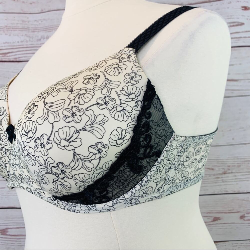 1st & Curve cream black bra floral with lace 40D - Picture 3 of 11